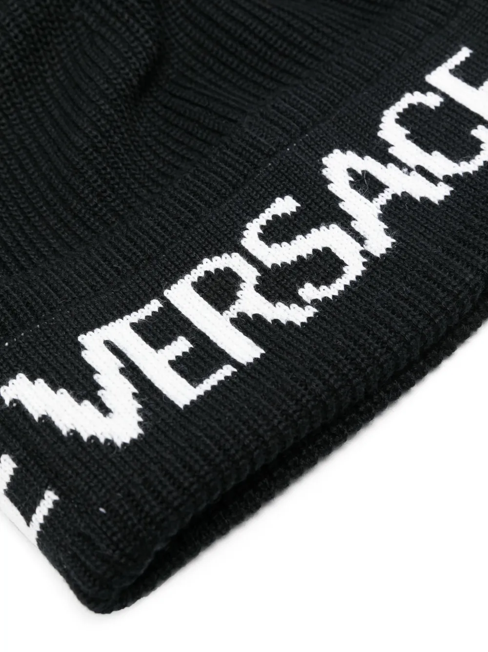 versacejeanscouture Versace Jeans Couture Intarsia muts - Zwart