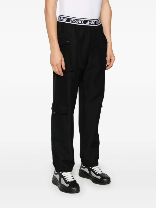 VERSACE JEANS COUTURE カーゴパンツ Versace Jeans Couture ロゴウエスト カーゴパンツ | ブラック