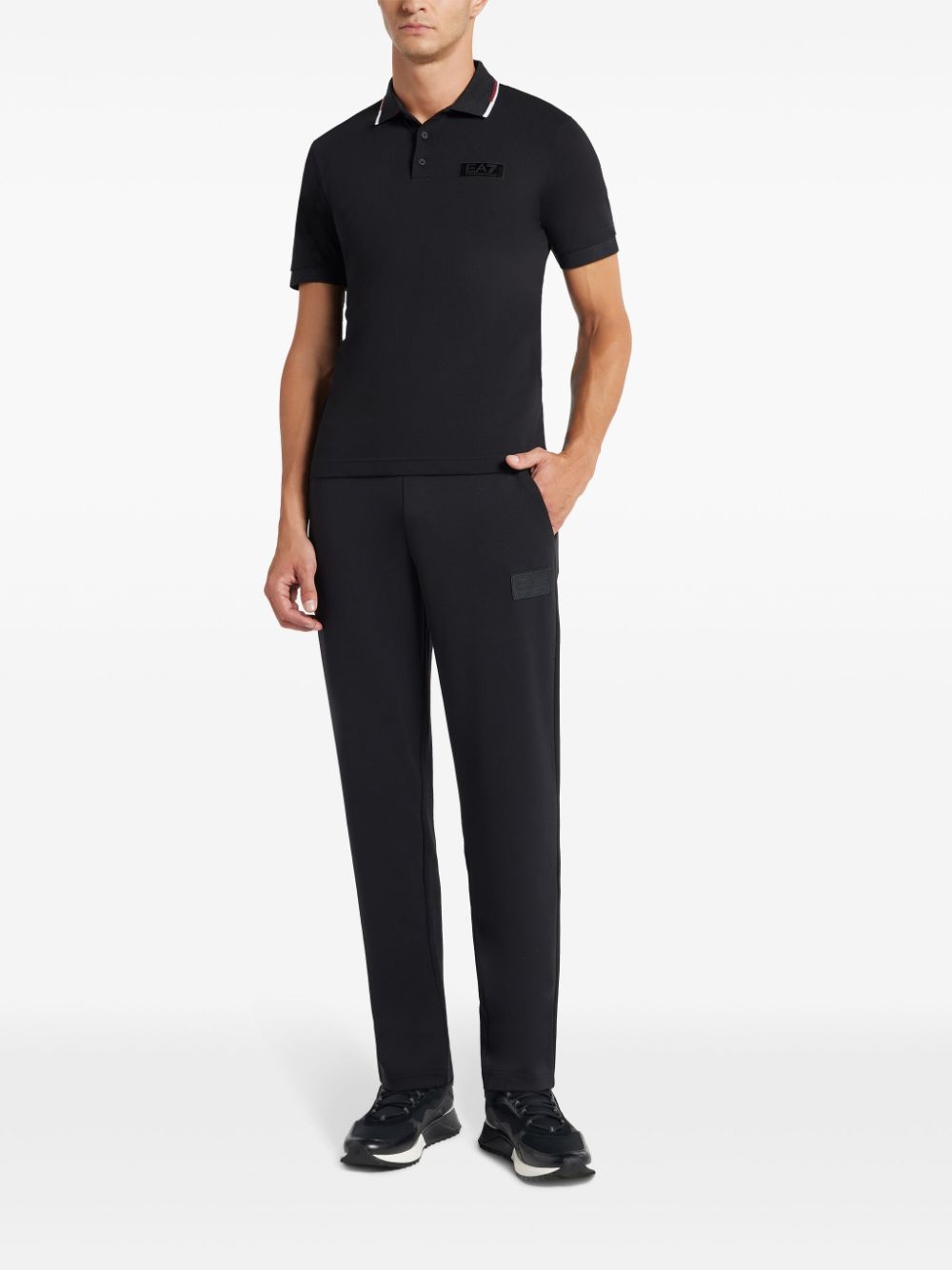 Ea7 Emporio Armani logo-patch track pants - Zwart