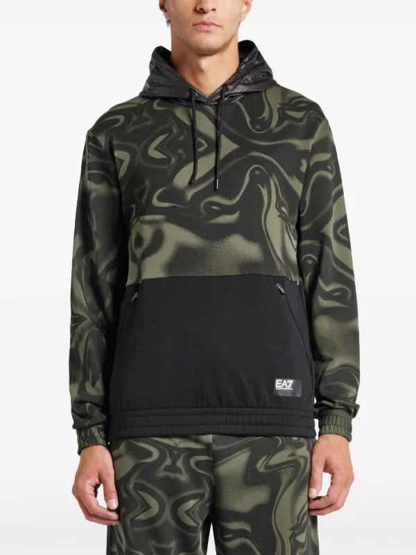 Ea7 Emporio Armani graphic print Hoodie Green FARFETCH AO