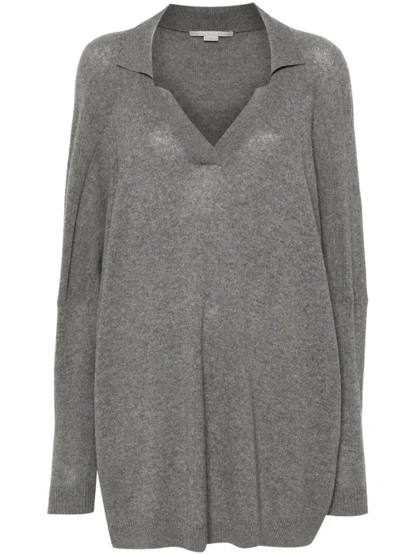 Stella McCartney Mélange Polo Sweater Grey FARFETCH JO