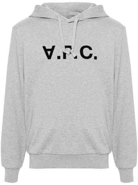 A.P.C. flocked-logo cotton hoodie Men