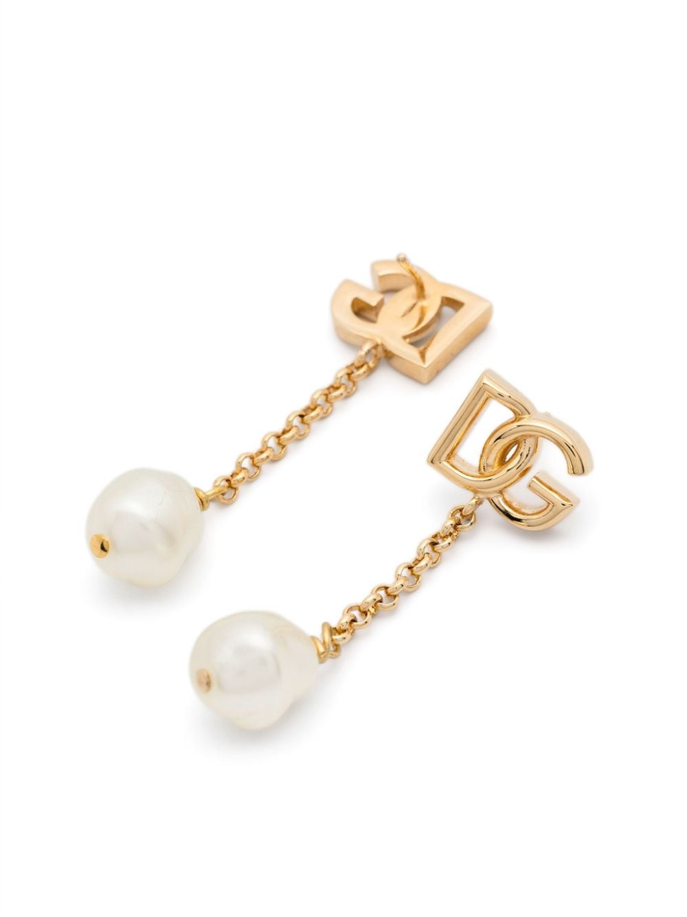 Shop Dolce & Gabbana Faux-pearl Drop Earrings In Gold