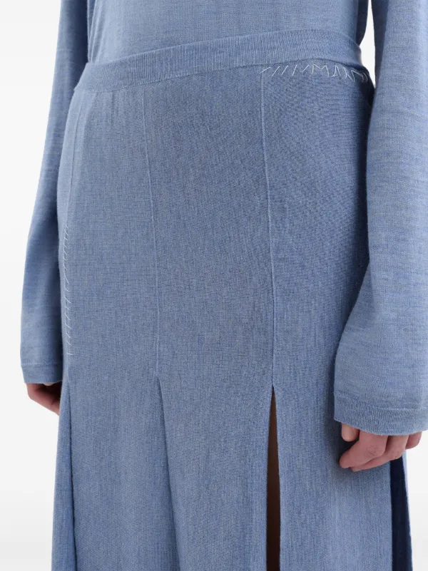 マルニ スリット入りミディアムスカート ブルー Marni スリット スカート | ブルー | FARFETCH JP