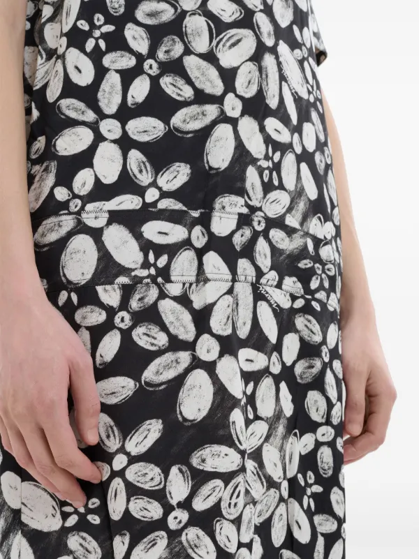 関税送料込【MARNI】花柄コットンシャツドレス Marni フローラル シャツドレス | ブラック | FARFETCH JP