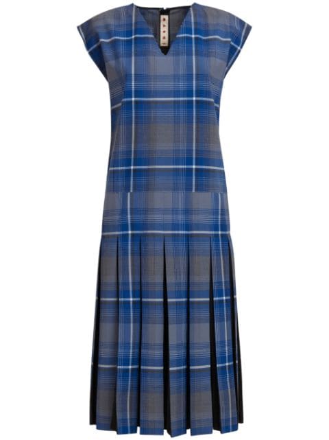 Marni check-print twill dress