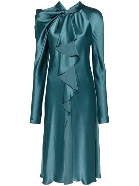 Alberta Ferretti ruffle-detail satin dress