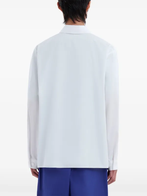 MARNIリンクルド ロゴ フーディ Marni logo-print Cotton Hoodie | Blue | FARFETCH