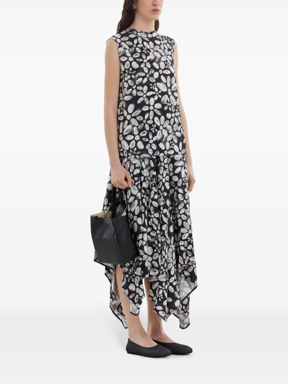Marni Top met bloemenprint - Zwart