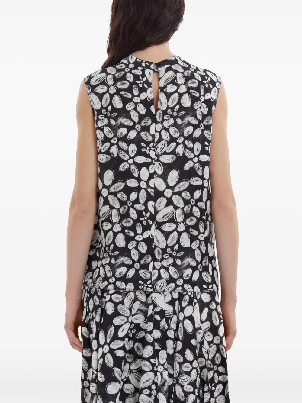 Marni Top met bloemenprint Zwart