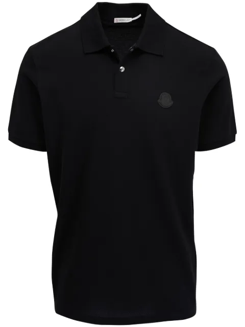Moncler logo-patch cotton polo shirt