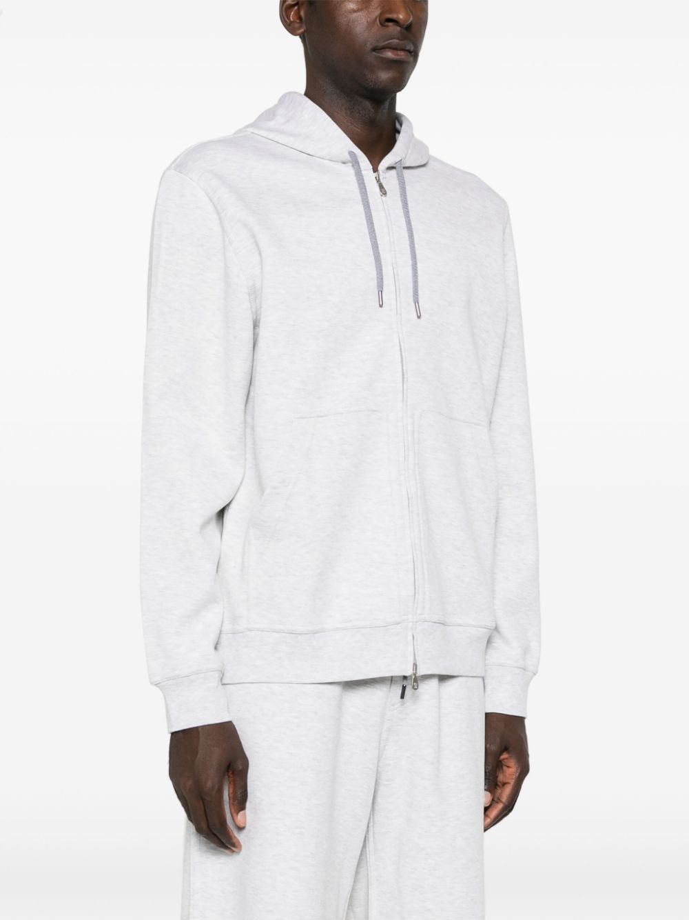 Brunello Cucinelli melange-effect zipped hoodie Men