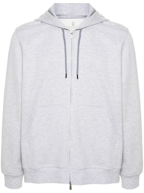 Brunello Cucinelli melange-effect zipped hoodie Men