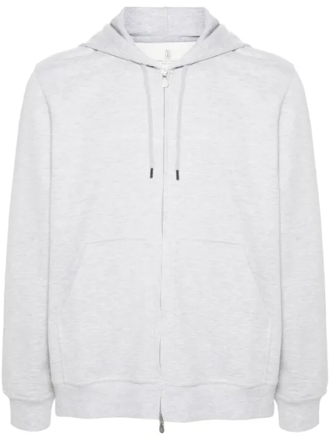 Brunello Cucinelli mélange-effect zipped hoodie