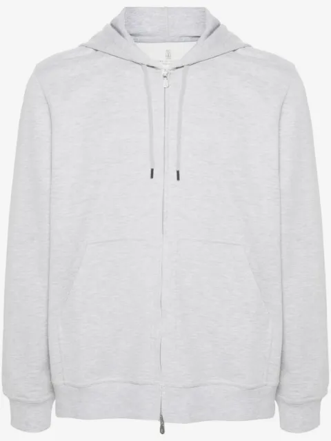 Brunello Cucinelli hoodie con efecto mélange y cierre