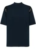 Stella McCartney lace-inserts high-neck T-shirt - Blue