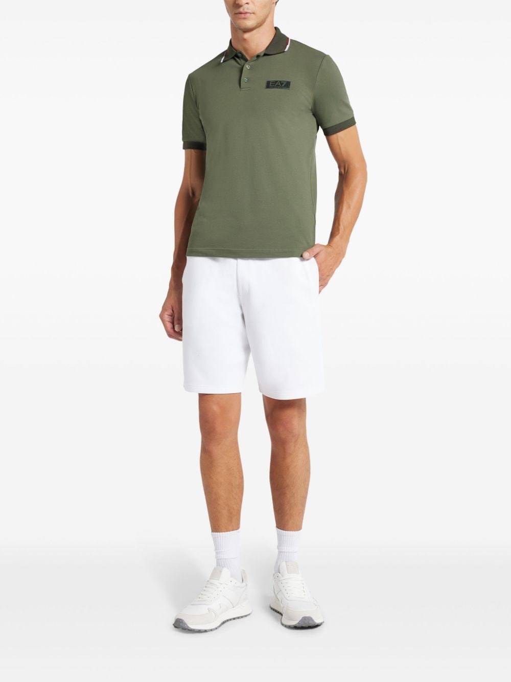 Ea7 Emporio Armani Poloshirt met logopatch - Groen