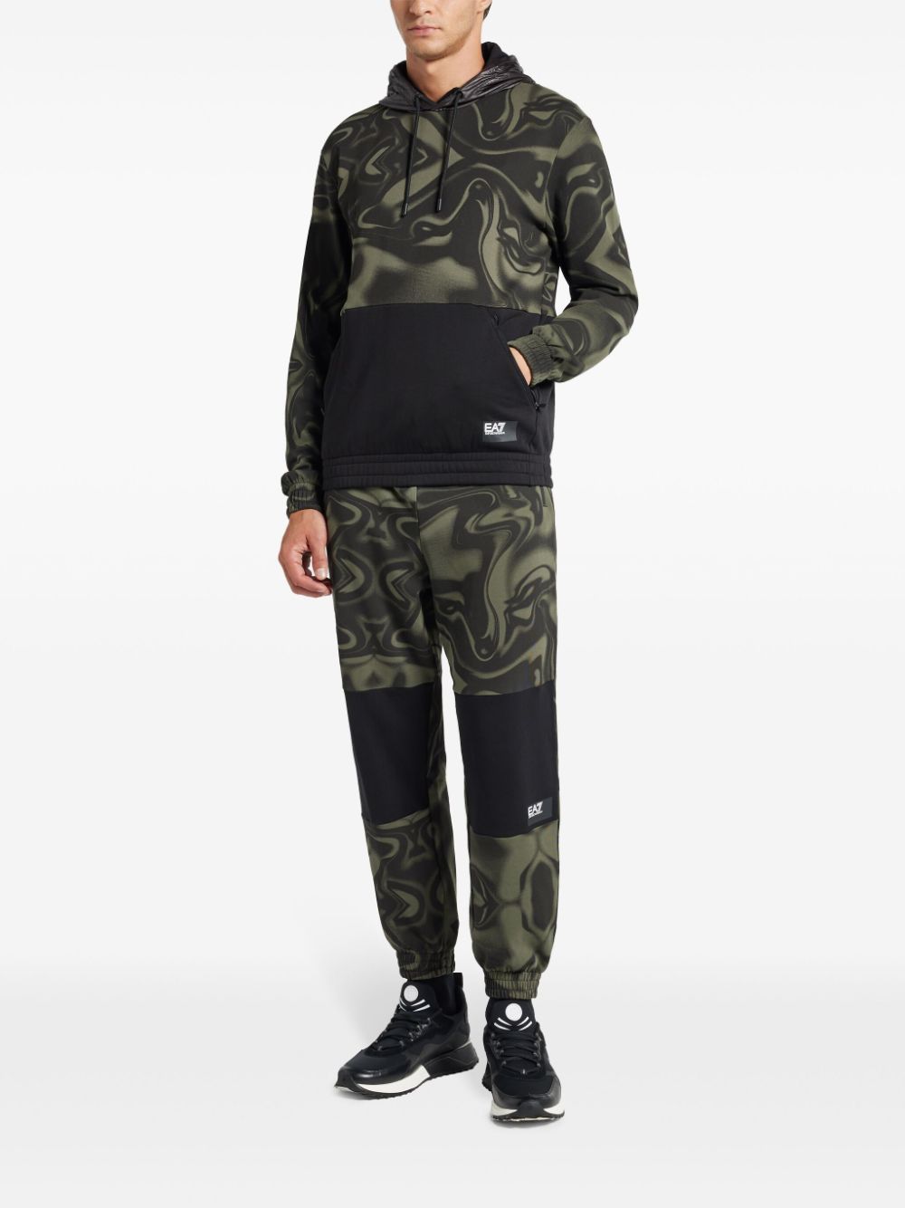 Ea7 Emporio Armani graphic-print track pants - Groen