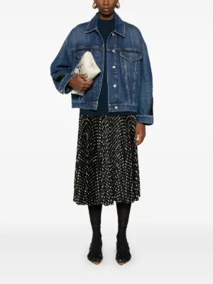 希少 ステラマッカートニー 花柄 総柄 デニムジャケット Gジャン ボタンロゴ Stella McCartney（ステラ・マッカートニー）ウィメンズ デニム