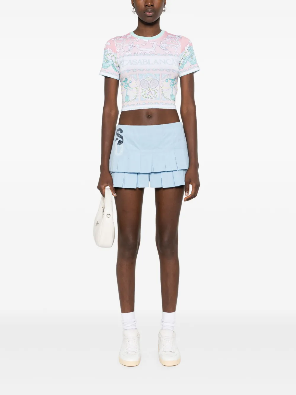 Casablanca Cropped T-shirt met logoprint - Roze
