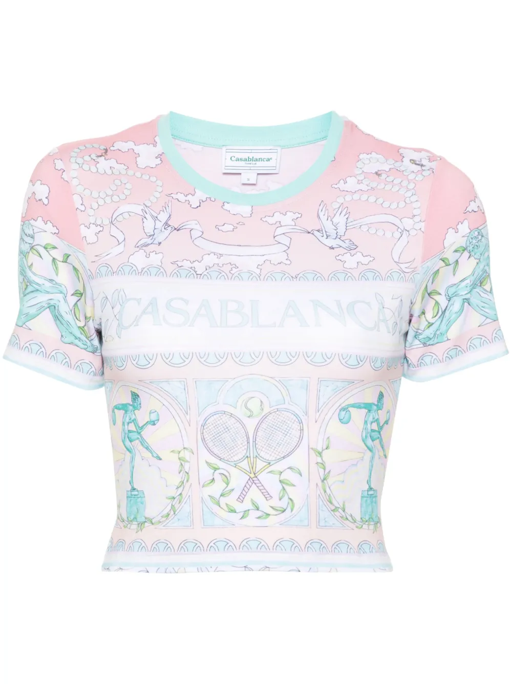 Casablanca Cropped T-shirt met logoprint Roze