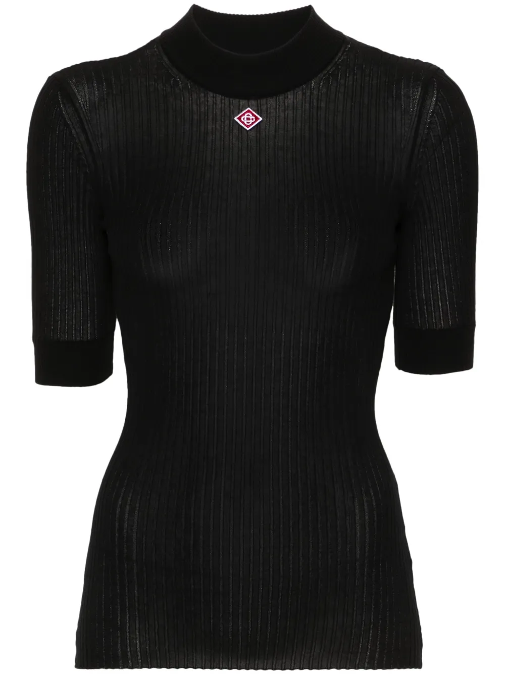 Casablanca Top met logopatch Zwart