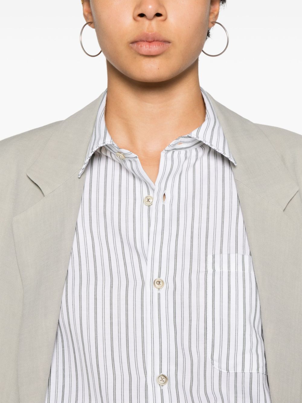 A.P.C. striped cotton-blend shirt Women