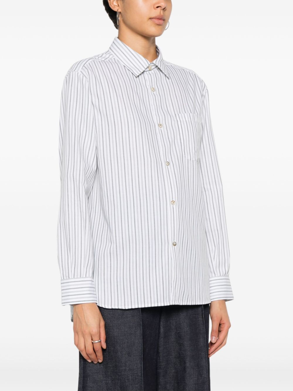 A.P.C. striped cotton-blend shirt Women