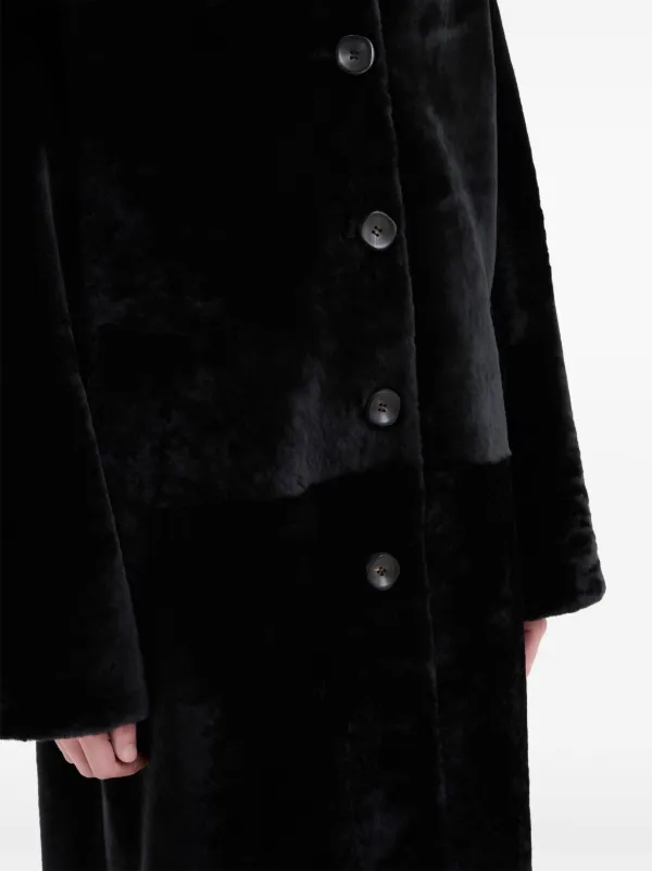 Marni single-breasted faux-fur Coat | Black | FARFETCH