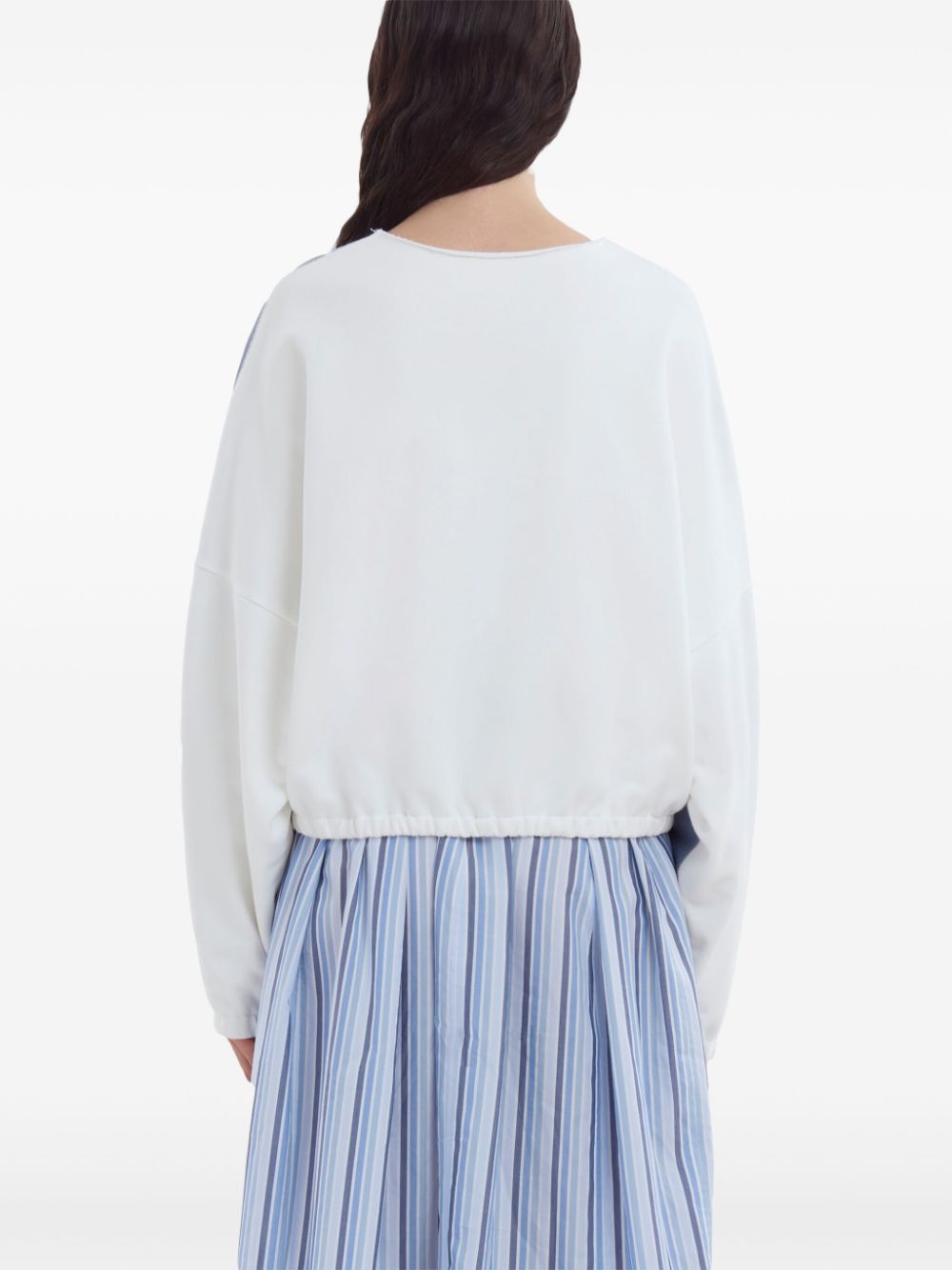 Shop Marni Logo-embossed Cotton Sweatshirt In Blue