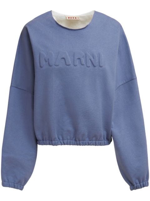 Marni logo-embossed cotton sweatshirt