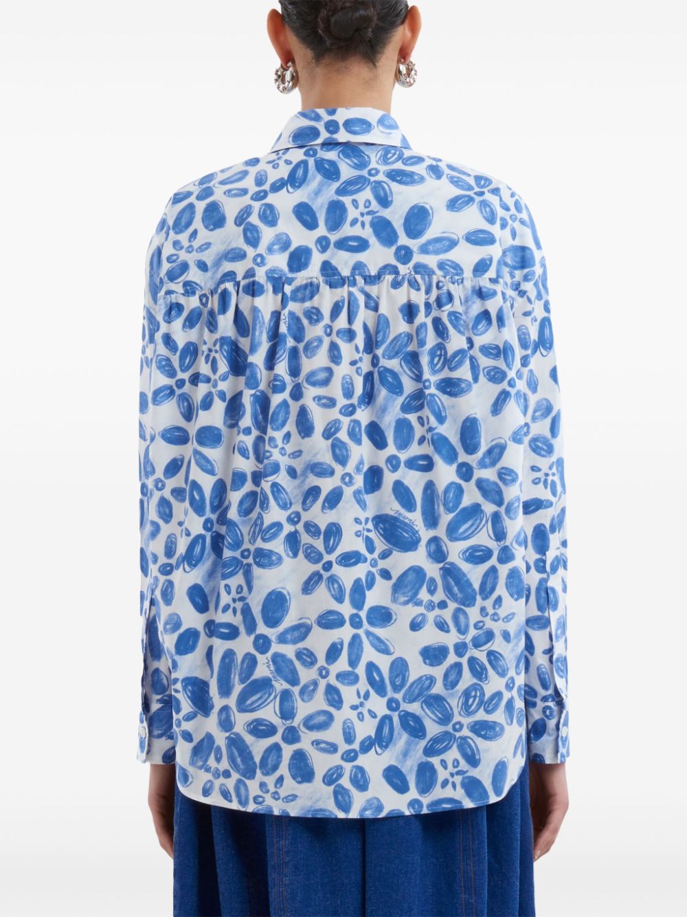 Marni floral-print cotton shirt Women