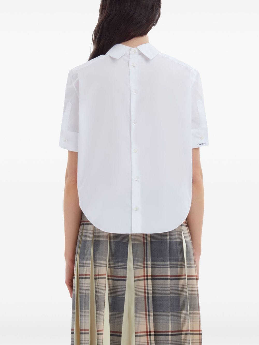 Shop Marni Backwards Cotton Shirt In White