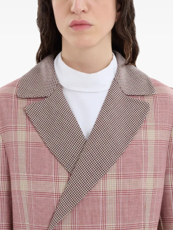 Marni チェック ダブルコート | レッド | FARFETCH JP