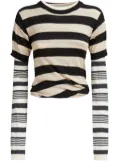 Marni layered stripe-print top - Black