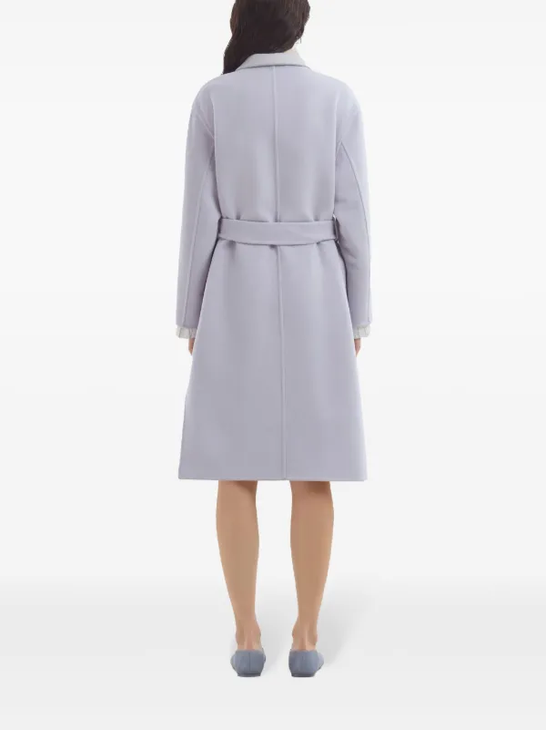 Marni layered-detail Felted Coat | Purple | FARFETCH