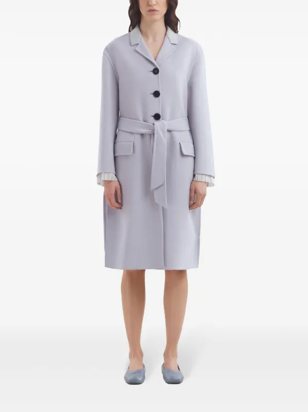 Marni layered-detail Felted Coat | Purple | FARFETCH