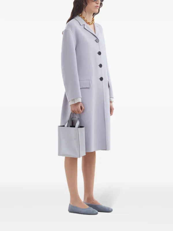 Marni layered-detail Felted Coat | Purple | FARFETCH