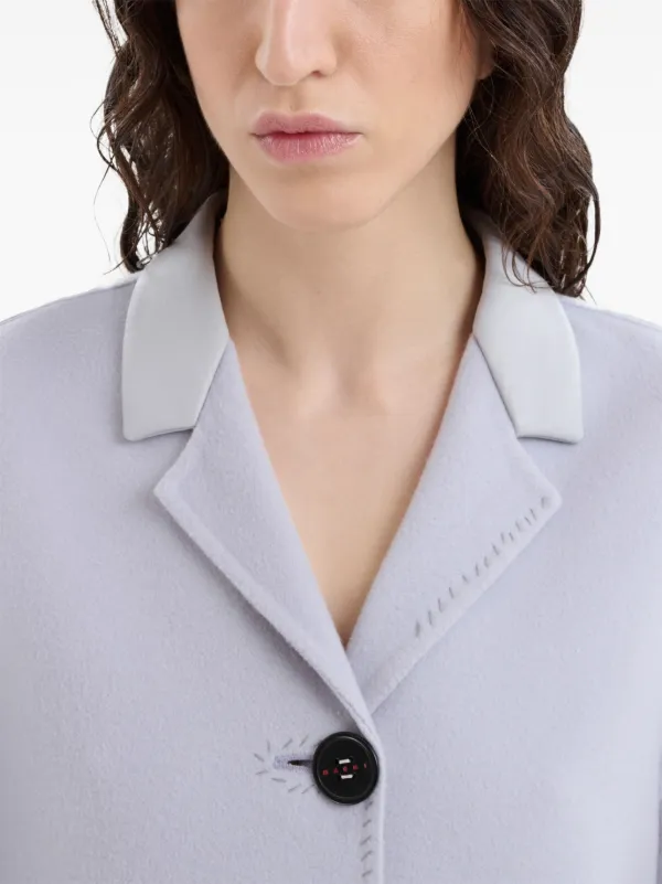 Marni layered-detail Felted Coat | Purple | FARFETCH