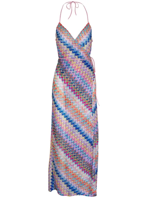 Missoni robe longue sans manches en maille chevrons
