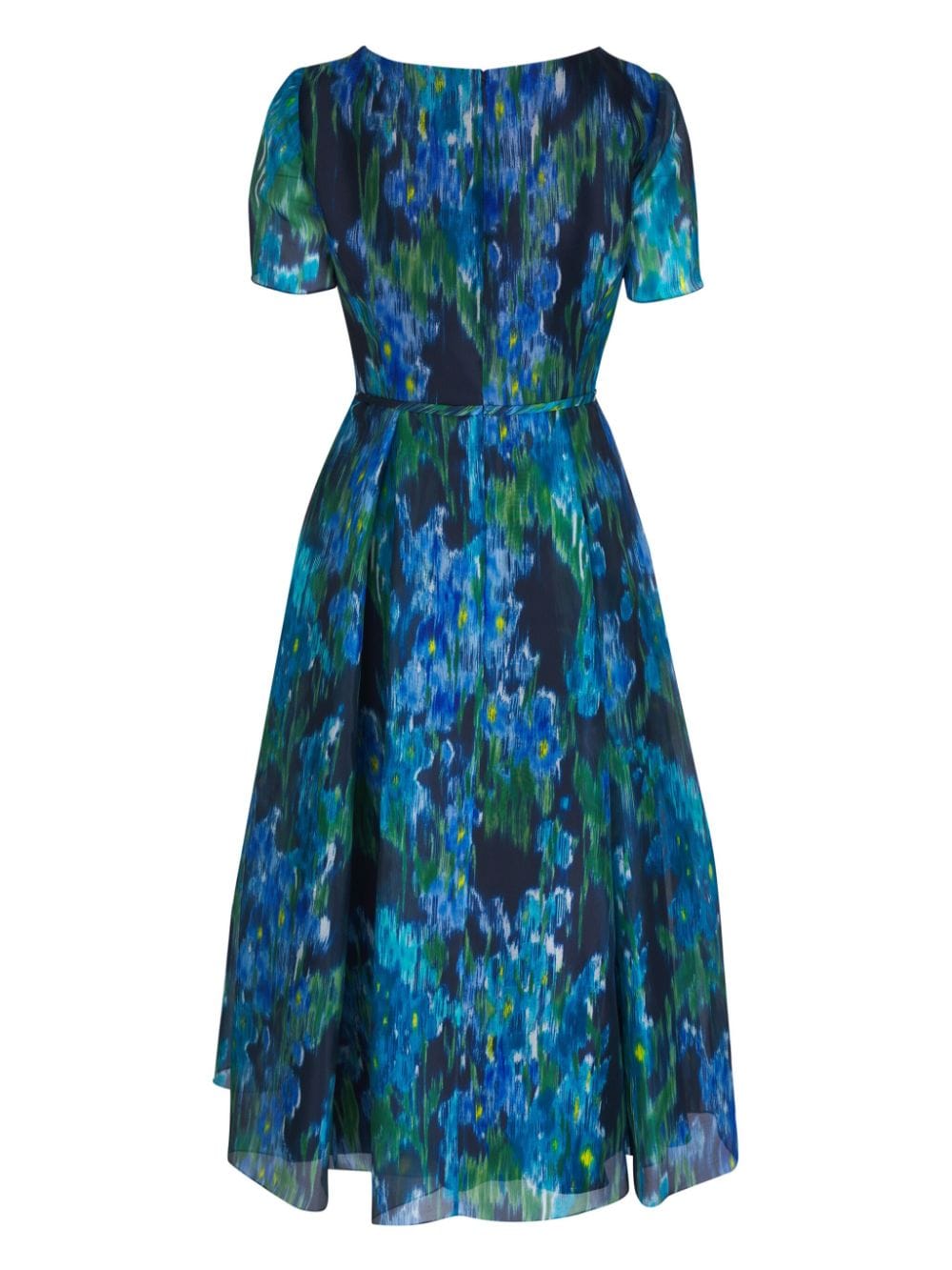 Carolina Herrera floral-print organza midi dress - Blauw