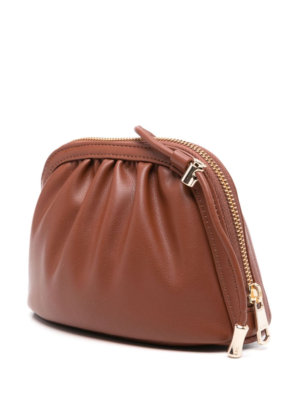 Shop Apc Mini Ninon Gathered Crossbody Bag In Brown