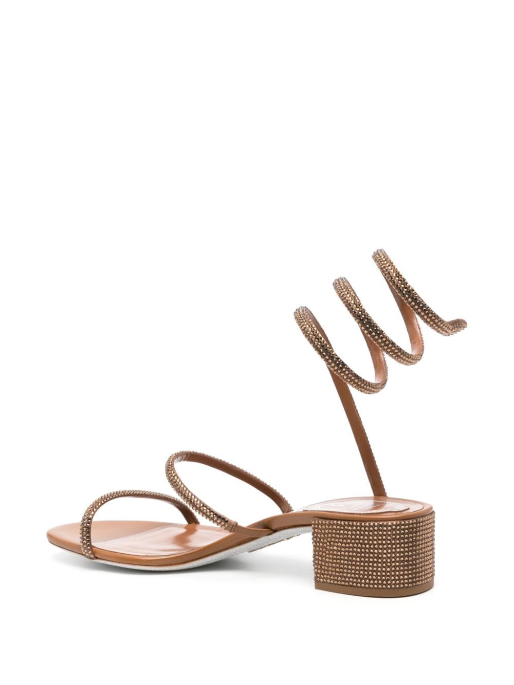 Shop René Caovilla Juniper 40mm Crystal-embellished Sandals In Brown