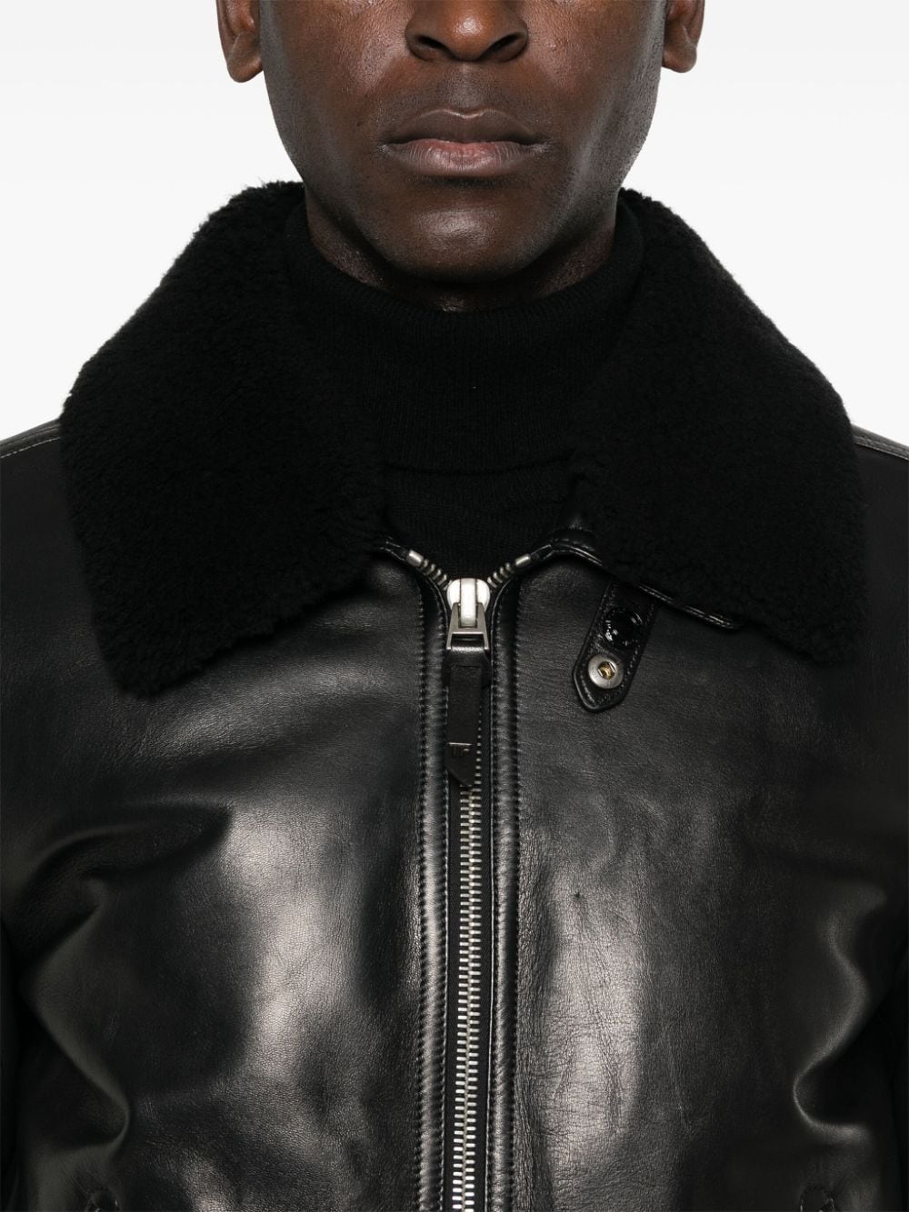 Shop Tom Ford Zip-up Leather Jacket In Black