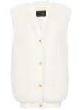 Fabiana Filippi shearling sleeveless cardigan - White