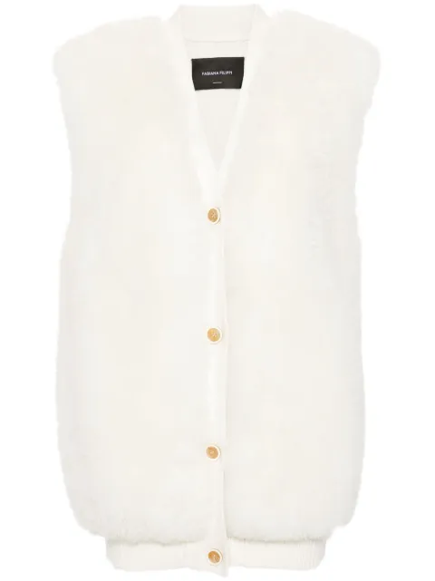 Fabiana Filippi shearling sleeveless cardigan 