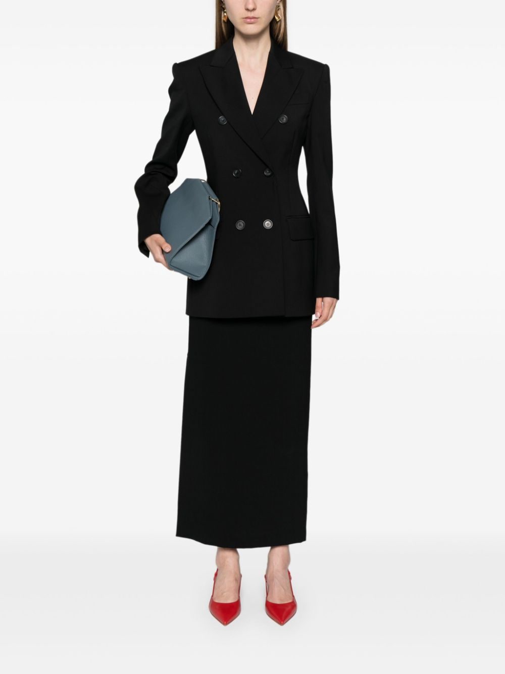 Shop Sportmax Adamo Double-breasted Blazer In Black