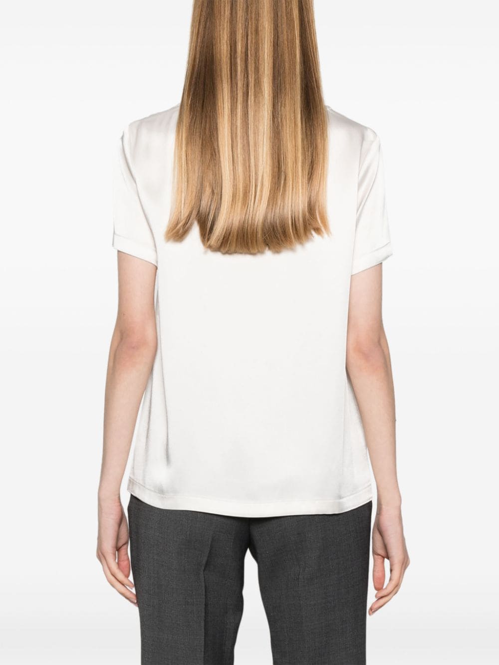 Shop 's Max Mara Rebecca Satin T-shirt In Neutrals