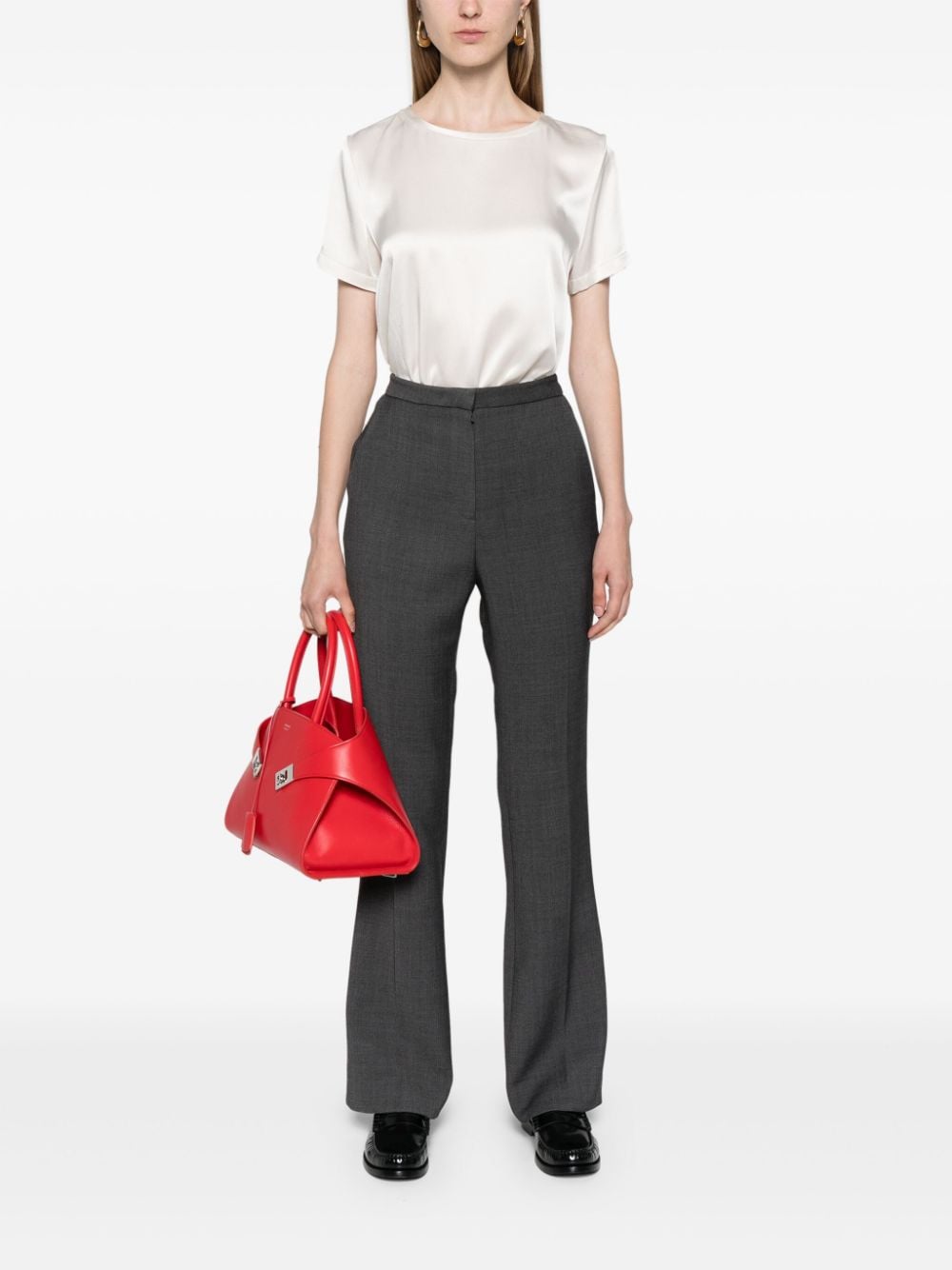 Shop 's Max Mara Rebecca Satin T-shirt In Neutrals