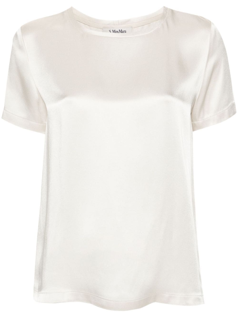 Shop 's Max Mara Rebecca Satin T-shirt In Neutrals